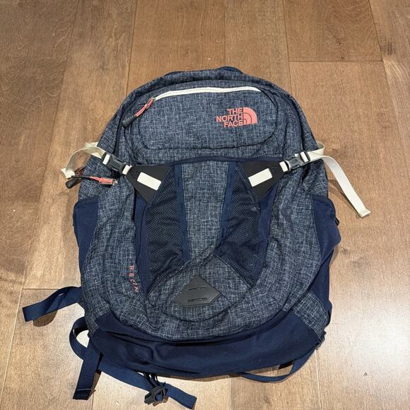 The North Face Recon Backpack Blue Padded Laptop Compartment Back Waist Clip Bro - Picture 1 of 5